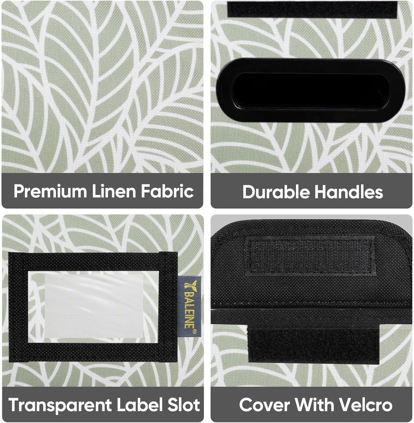 BALEINE File Organizer Box with Lid, Collapsible File Folder Organizer with Plastic Slide, Hanging File Folder Box for Office Document Storage (2 Pack, Antique Foliage, S)