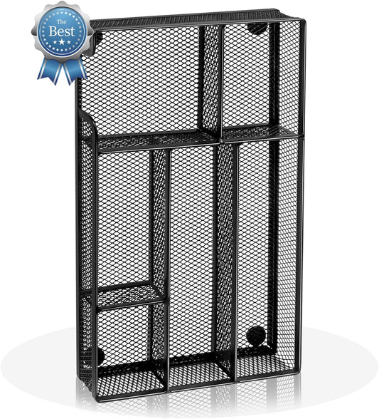 Desk Drawer Organizer, Office Drawer Divider Organizer Tray with 6 Compartments, Metal Mesh Desktop Organization and Accessories for Stationery Makeup Kitchen Toolroom School ＆ Office, 11x6.1x1.38 in