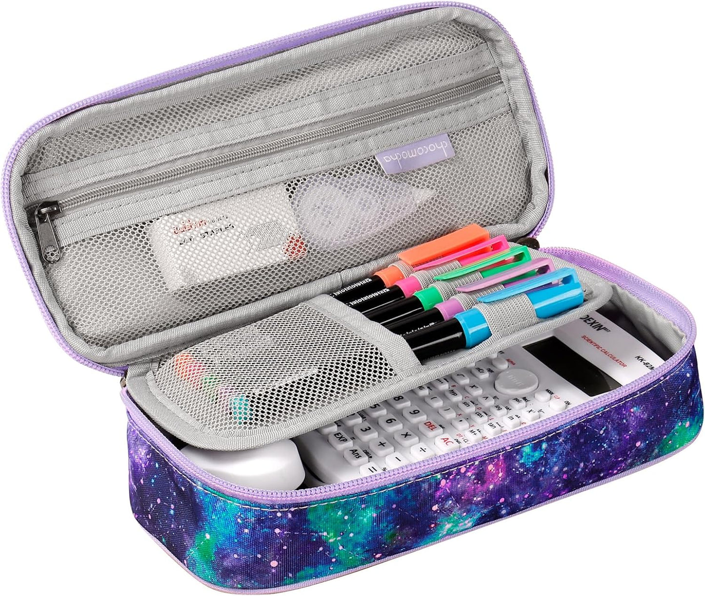 Choco Mocha Tie Dye Pencil Case for Girls, Soft Pencil Case Kids Pencils Pouch for Kindergarten Girls, Purple