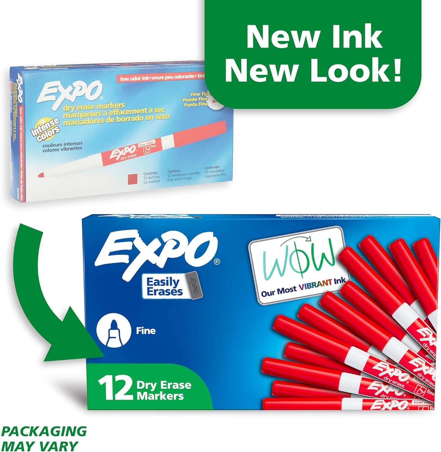 EXPO 86002 Sanford EXPO Low Odor Dry Erase Marker Fine Point Red Box of 12
