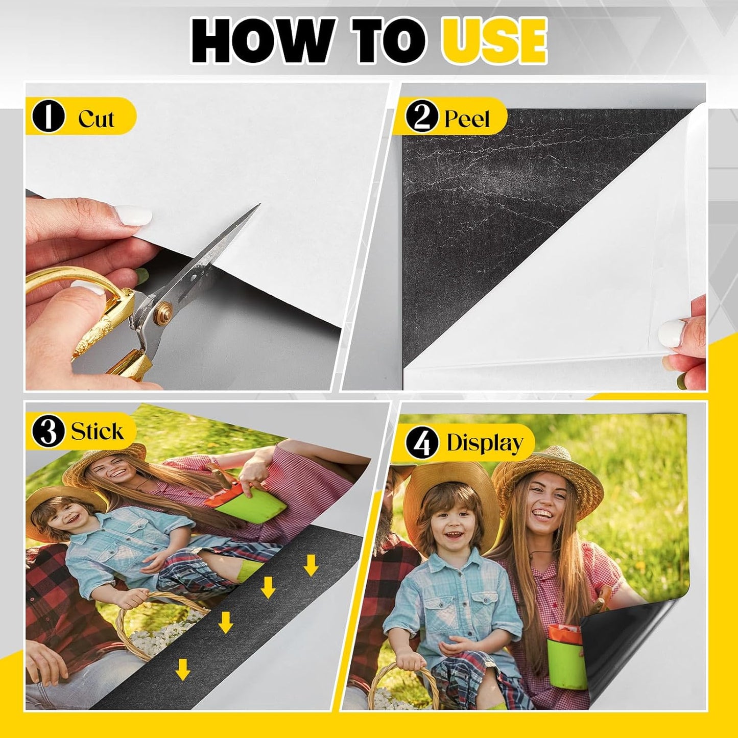 16 Inch x 5 ft x 30mil Extra Large Adhesive Magnetic Sheet Roll Not Printable Adhesive Backing Cut and Customize Flexible Sheets Blank White Surface Magnetic Sign for Craft Photo Craft