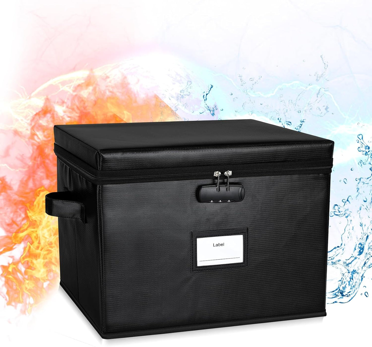 File Box Fireproof Document Box with Lock, Document Safe File Storage Organizer Boxes for Next of Kin Estate Planing Organizer End of Life Planner (Box, Black)