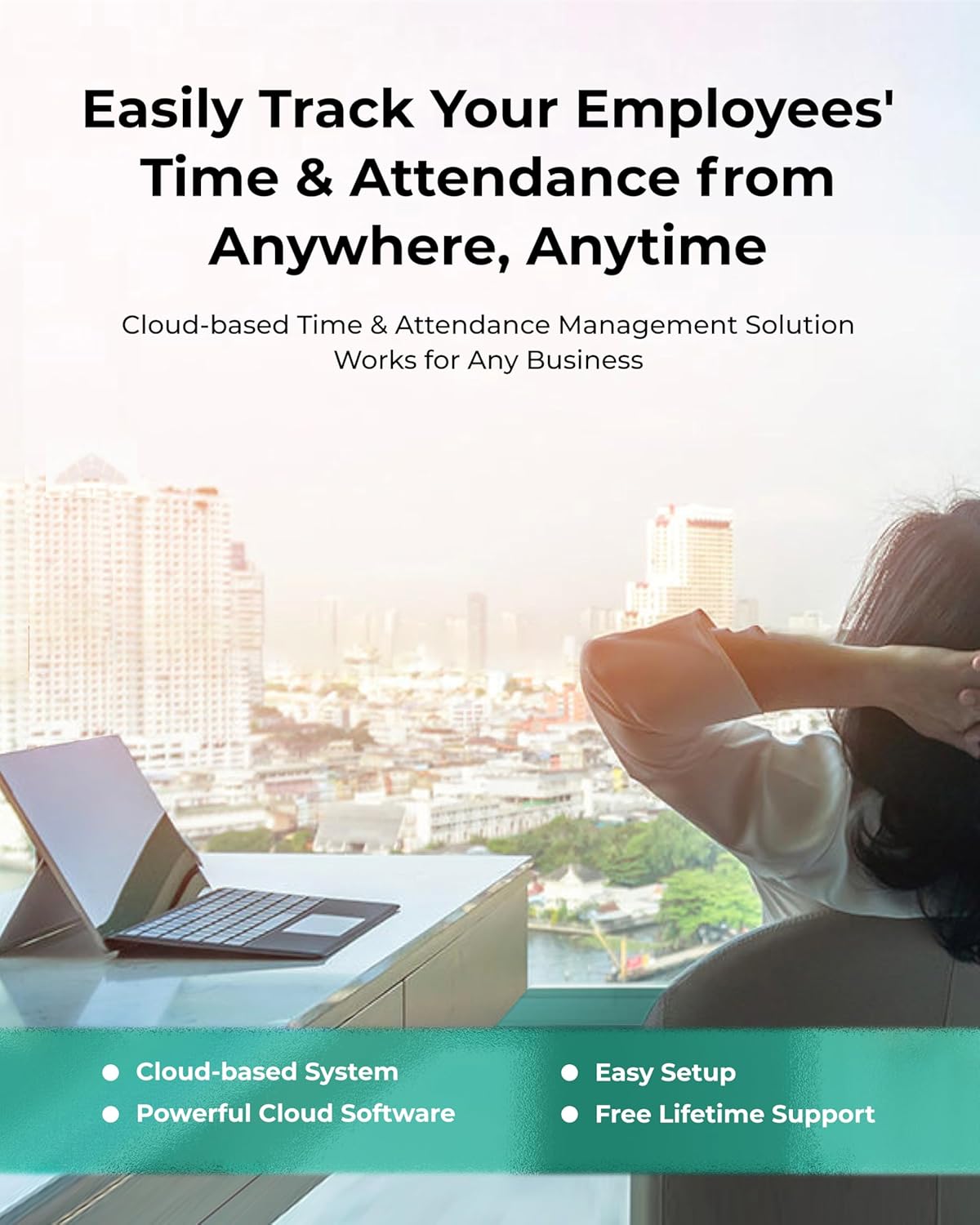 ANVIZ Time Clocks for Employees Small Business - FacePass 7 Pro Biometric Clock in and Out Machine - Face + RFID + Pin Punching in one, Support Door Access, Forever Free Cloud Software