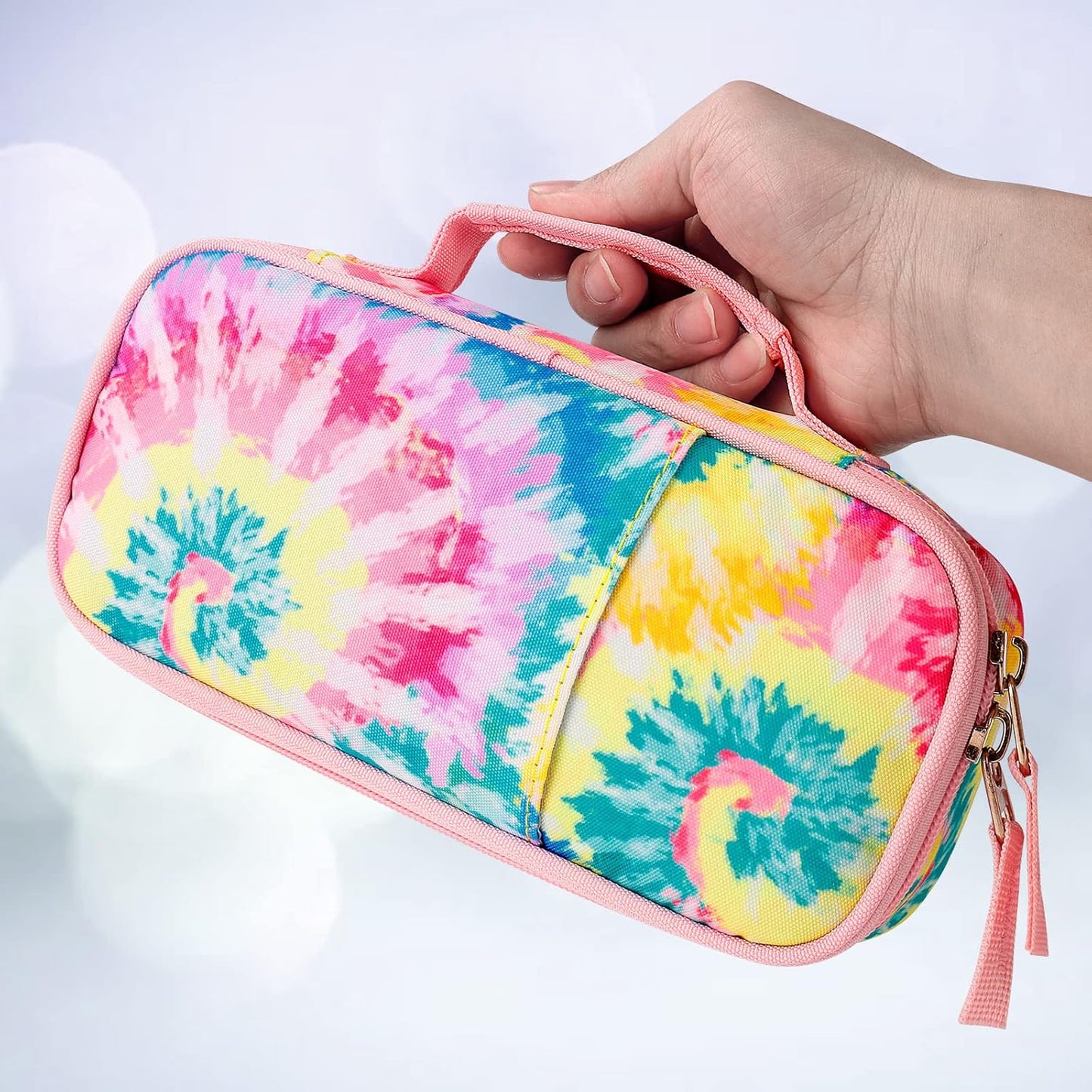 Choco Mocha Tie Dye Pencil Case for Girls, Soft Pencil Case Kids Pencils Pouch for Kindergarten Girls,Colorful