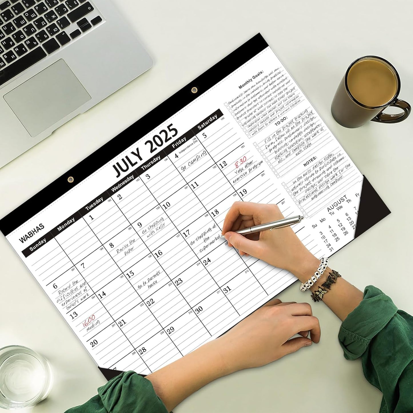 Desk Calendar 2025-2026 -18 Months-JULY 2025 to December 2026,Desk calendar 2025,12x17 in,Calendar 2025-2026,Office Desk Calendar 2025-2026
