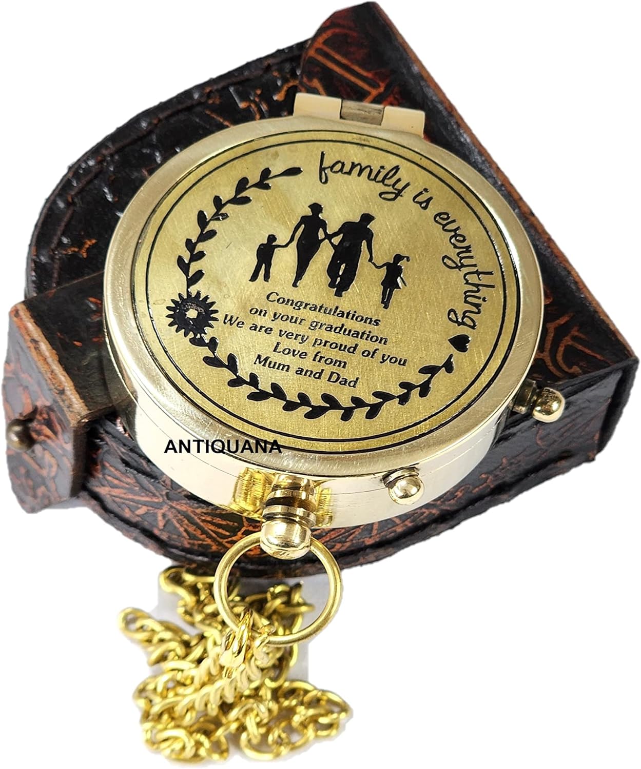 Brass Directional Engraved Compass, Baptism Gifts for Boys Girls, First Communion, Christian Gifts for Men, First Confirmation Gifts for Boys, Inspirational