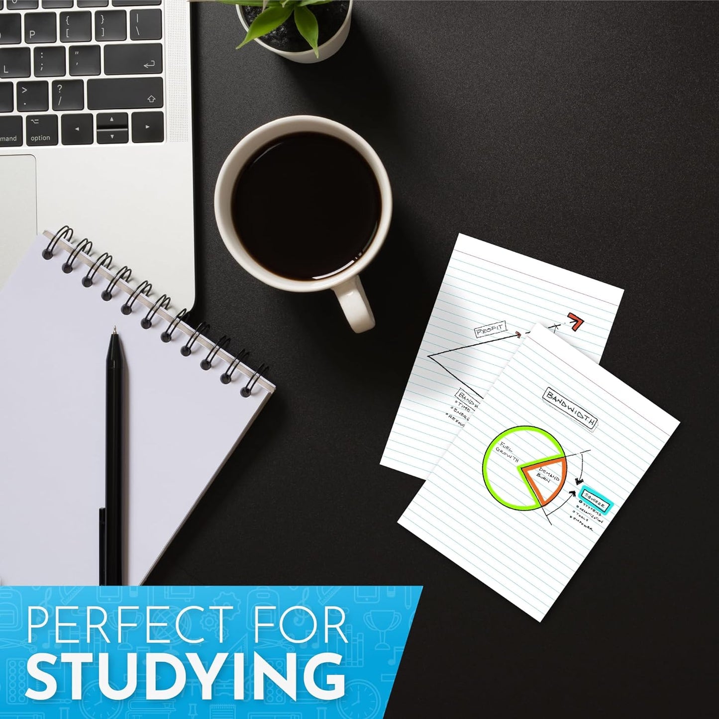 Home Advantage Vertically Ruled White Index Cards, Note Cards