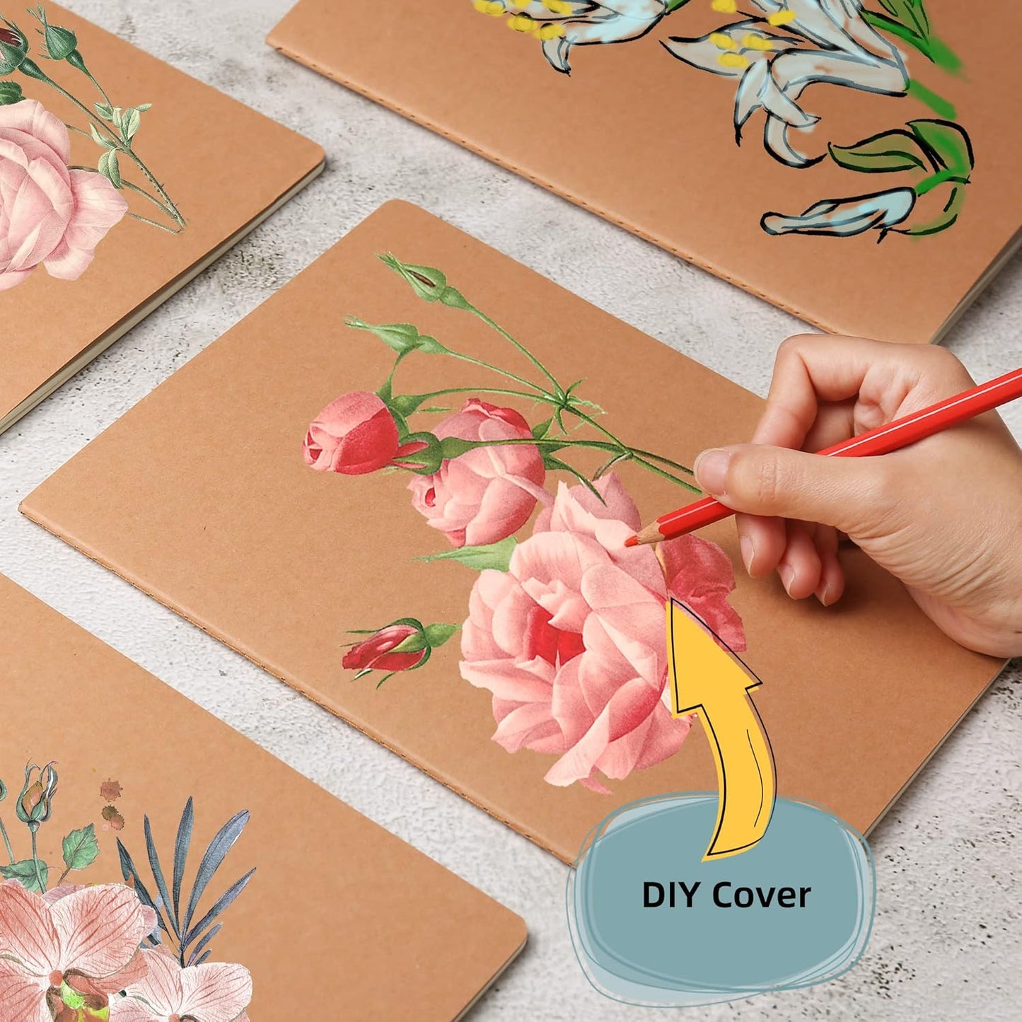 30 Pack Large B5 Blank Notebook & Journal Bulk, Kraft Cover, B5 Size, 7.6x10 inch, 60 Pages, Unlined Thick Paper, Composition Note Pad Sketchbook Set for Traveler Student Business Office