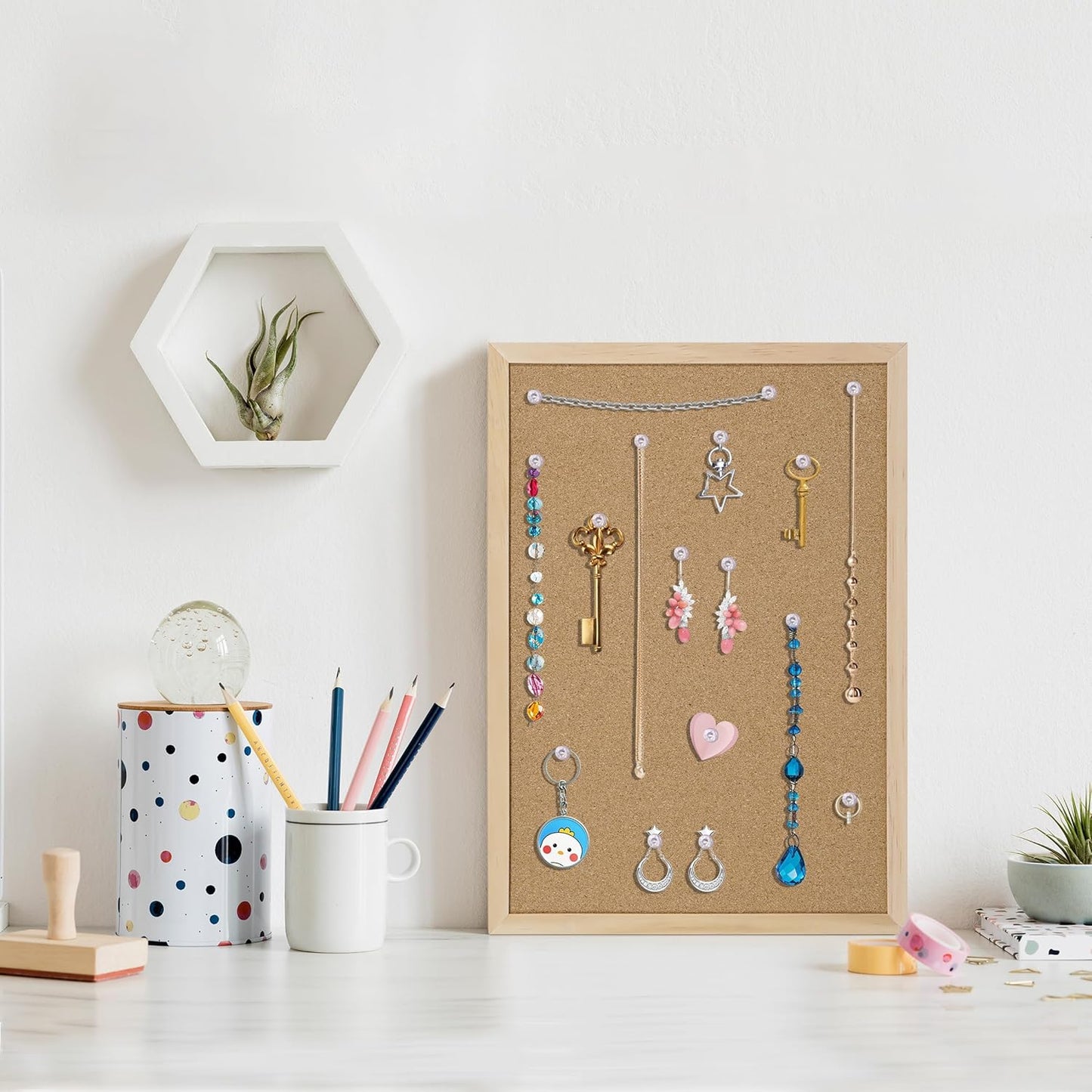 Cork Board Bulletin Board 2 Pack,17"X12" Cork Board for Office with Pin Oak Wood Boards,Hanging Corkboards for Office Home School Message Board or Vision Board Decoration