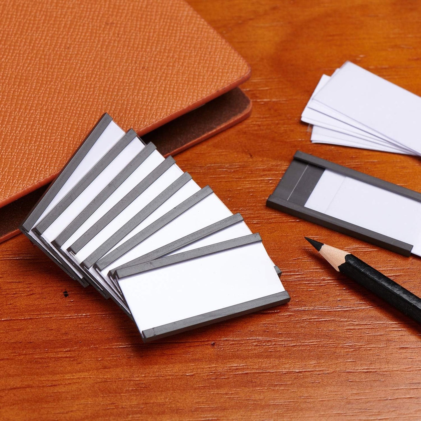 EEOYU Magnetic Label Holders with Magnets, Data Card Holders with Clear Plastic Protectors, Set of 30 (1 x 2 Inch)