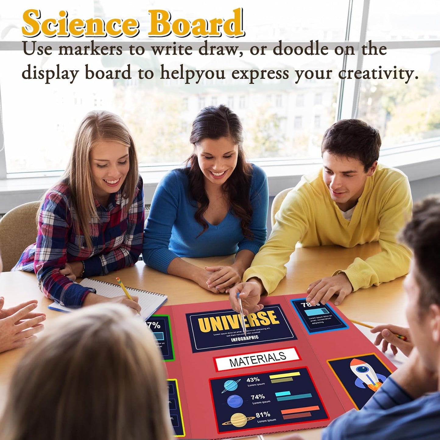 4PCS Medium Trifold Poster Board 26" x 16" Red Tri Fold Presentation Boards, Corrugated Cardboard Picture/Project Display Boards for Event, Exhibition, Business, School Project, Science Fair