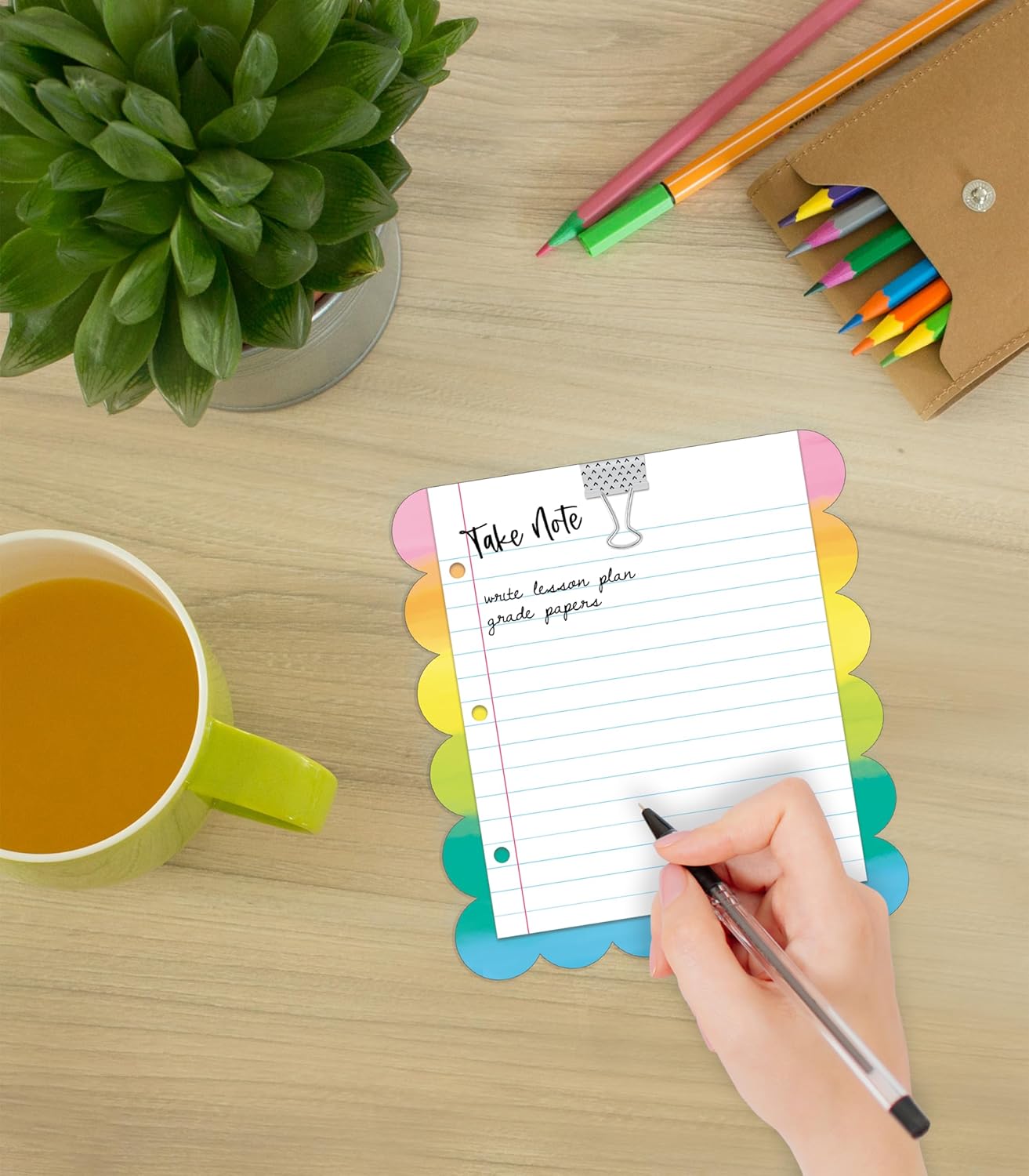 Carson Dellosa Creatively Inspired Notepad 3-Pack, Rainbow Note Pads for Goals, To Do List, Checklist, Notes, and Classroom Organization Stationary, Desk Accessories and Office Supplies