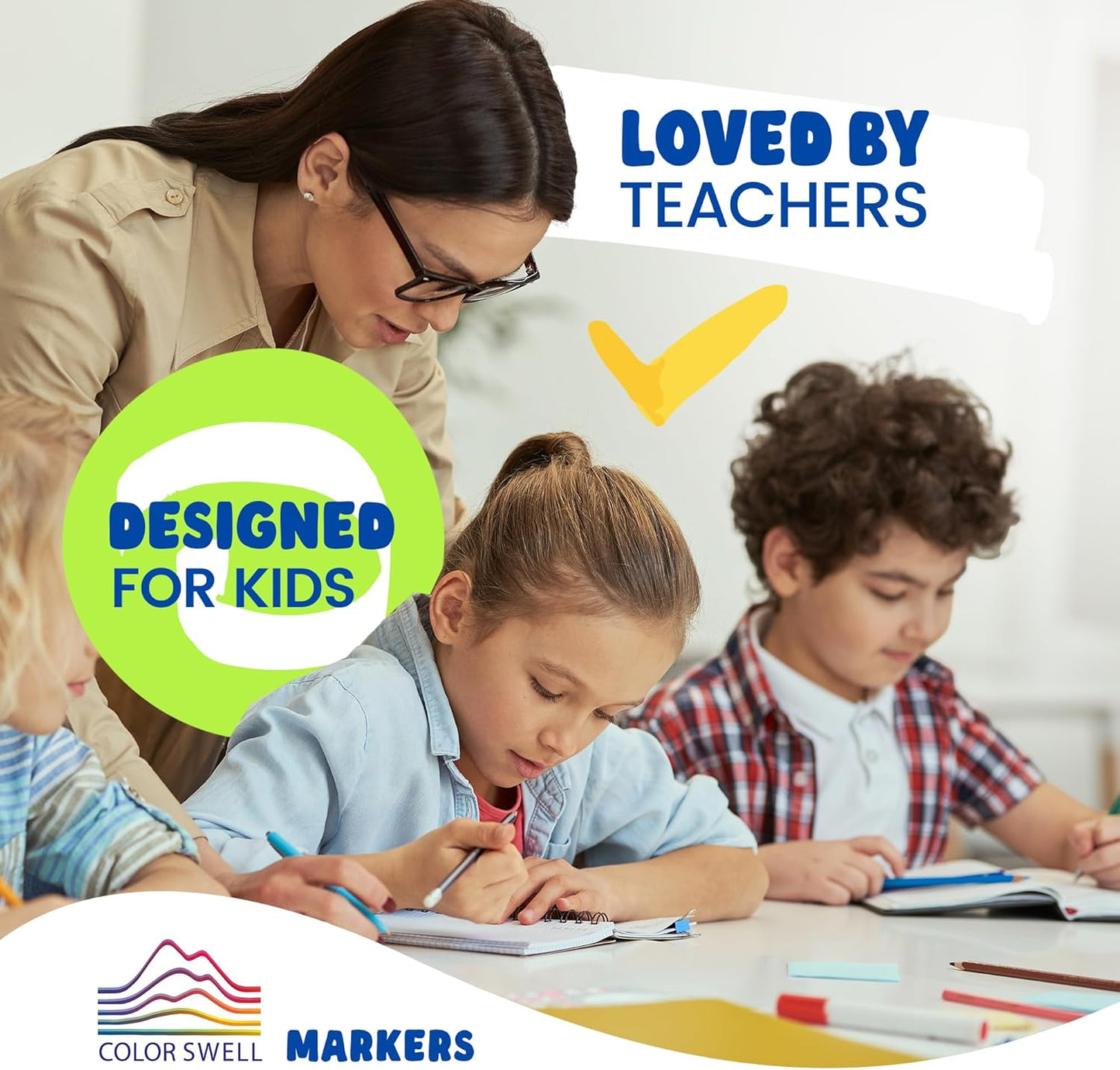 Color Swell Washable Markers 6 Boxes of 8 Vibrant Colors Perfect for Kids, Teachers, Adults, Parties, and Families…