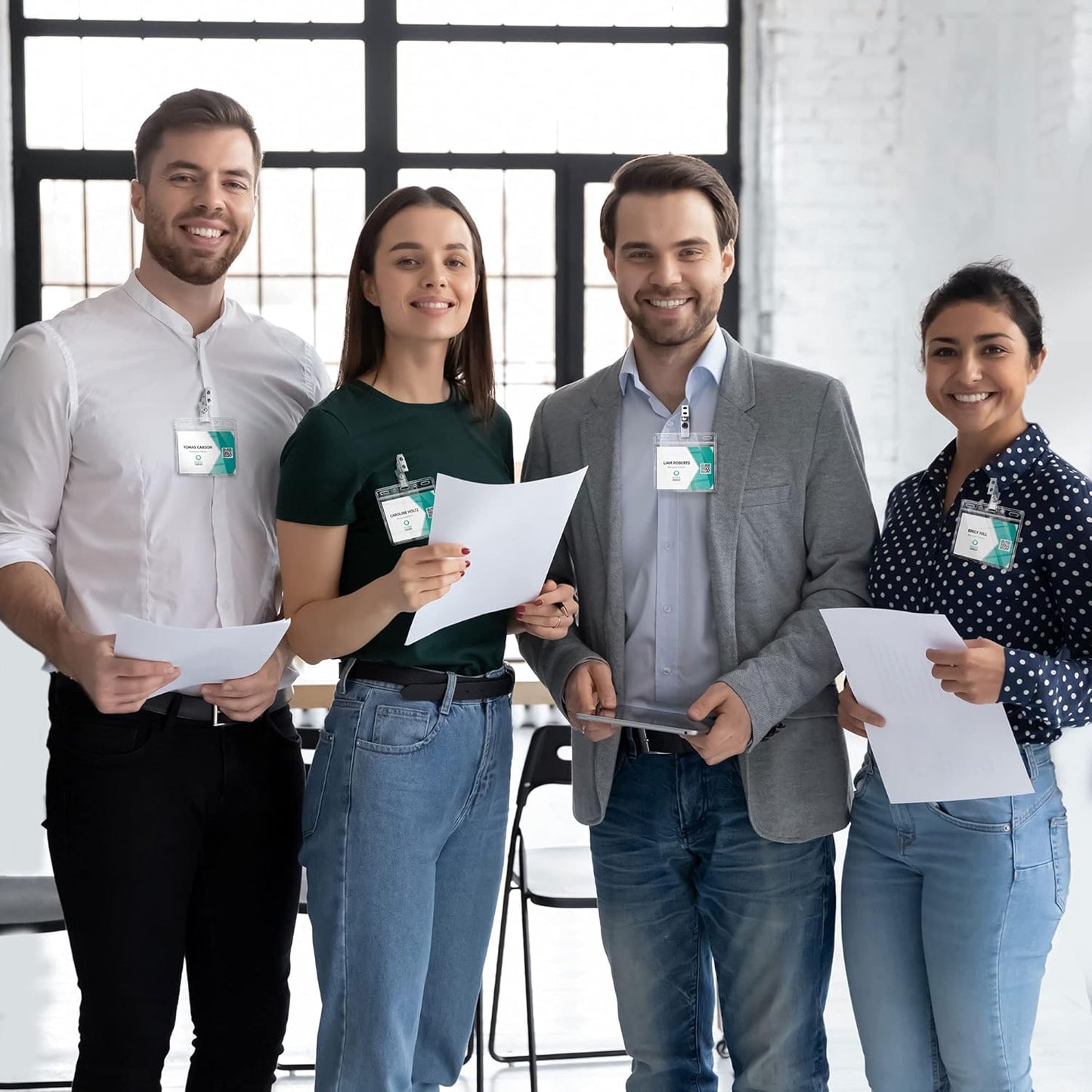 EcoEarth Horizontal Card Protector with Soft Edge (Large 4x3, 250 Pack) Clear Plastic Pouch for ID Name Badge Holders, Conference Nametag Sleeves, No Zipper for Quick and Easy Loading of Card Inserts