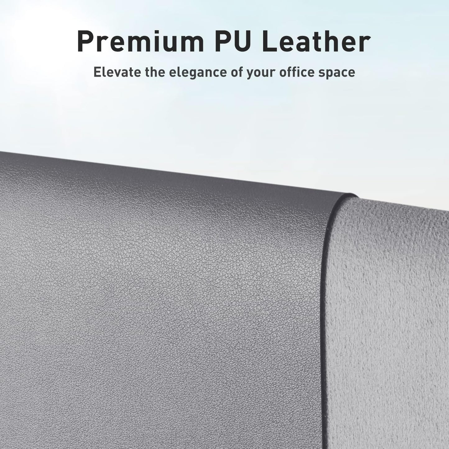 Aothia Leather Desk Pad Protector, Mouse Pad, Office Desk Mat, Non-Slip PU Leather Desk Blotter, Laptop Desk Pad, Waterproof Desk Writing Pad for Office and Home (23.6" x 13.7", Light Grey)