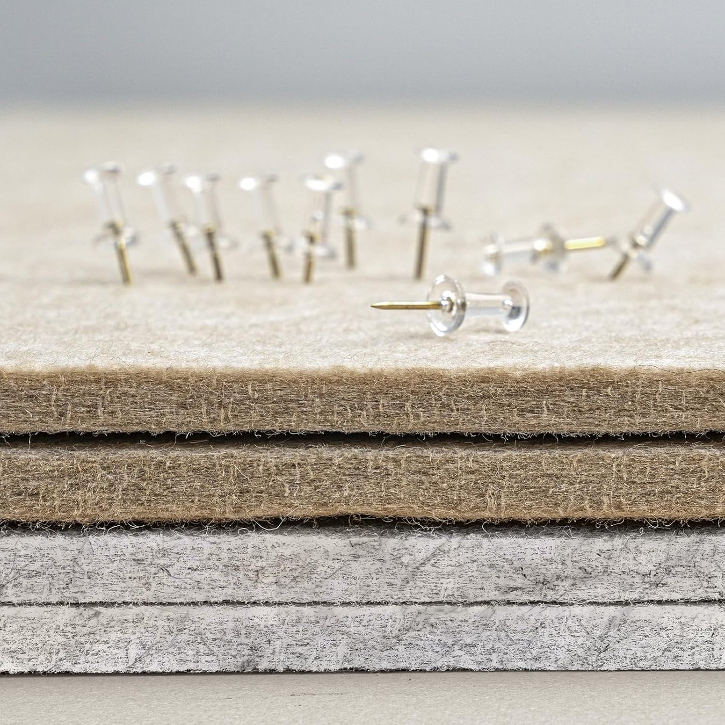 Bulletin Board, 36 x 24 inches Felt Board - Decorative Pin Board, Cork Board Alternative for Wall, 3' x 2' Foldable Picture Board Self-Adhesive Vision Board with 20 Pushpins - Marble White