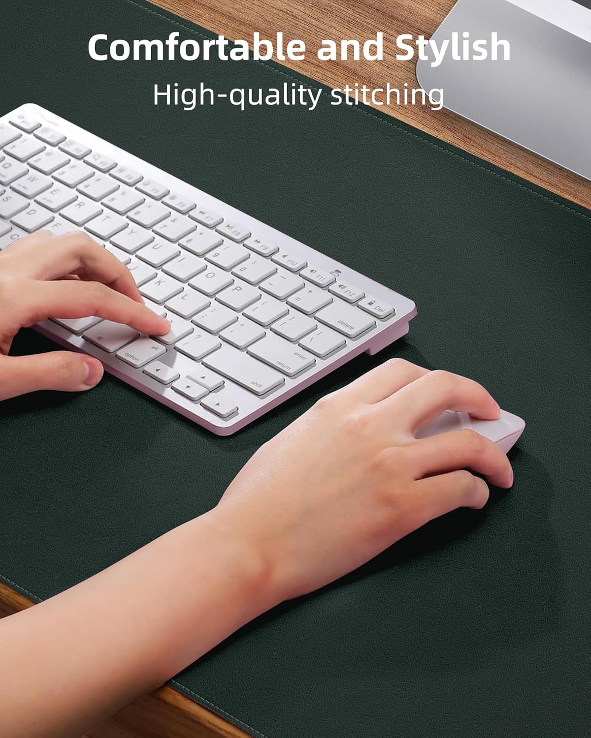 Extra Large Desk Mat - 63"x 17" Non-Slip Desk Pad for Office and Home - Ideal for Large Mouse Pad and Desk Mats on Top of Desks(Dark Green)