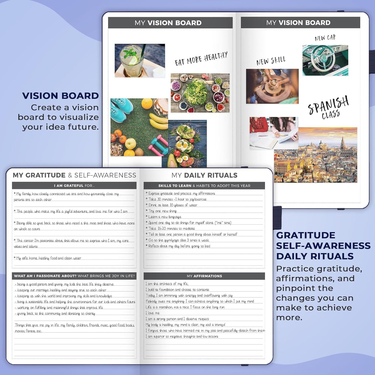 Clever Fox Planner – Undated Weekly & Monthly Planner for Productivity, Time Management & Goals – Organizer Journal – A5 (Dark Blue)