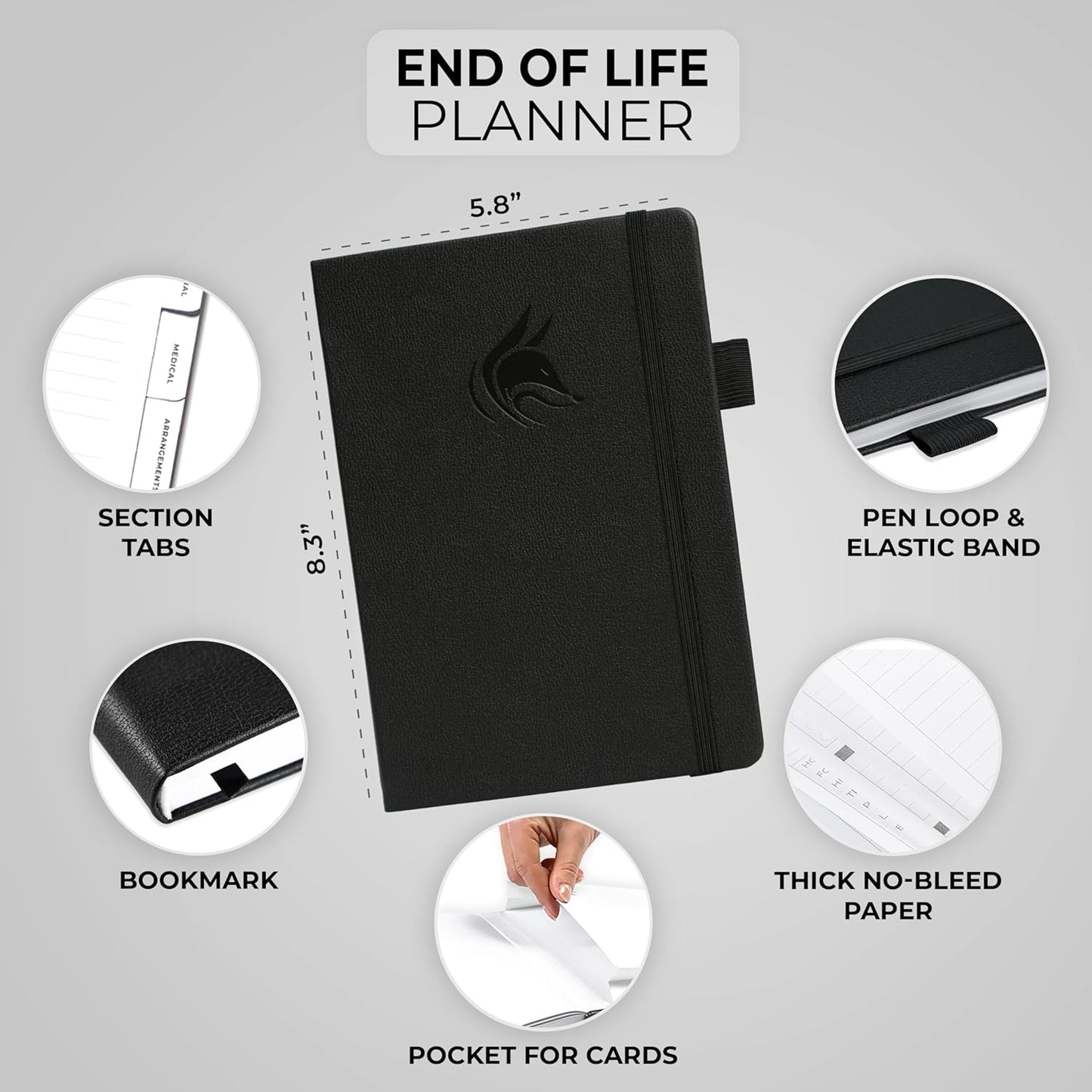 Clever Fox End of Life Planner – Final Arrangements Organizer for Beneficiary, Will Preparation, Last Wishes & Funeral Planning, A5 (Black)
