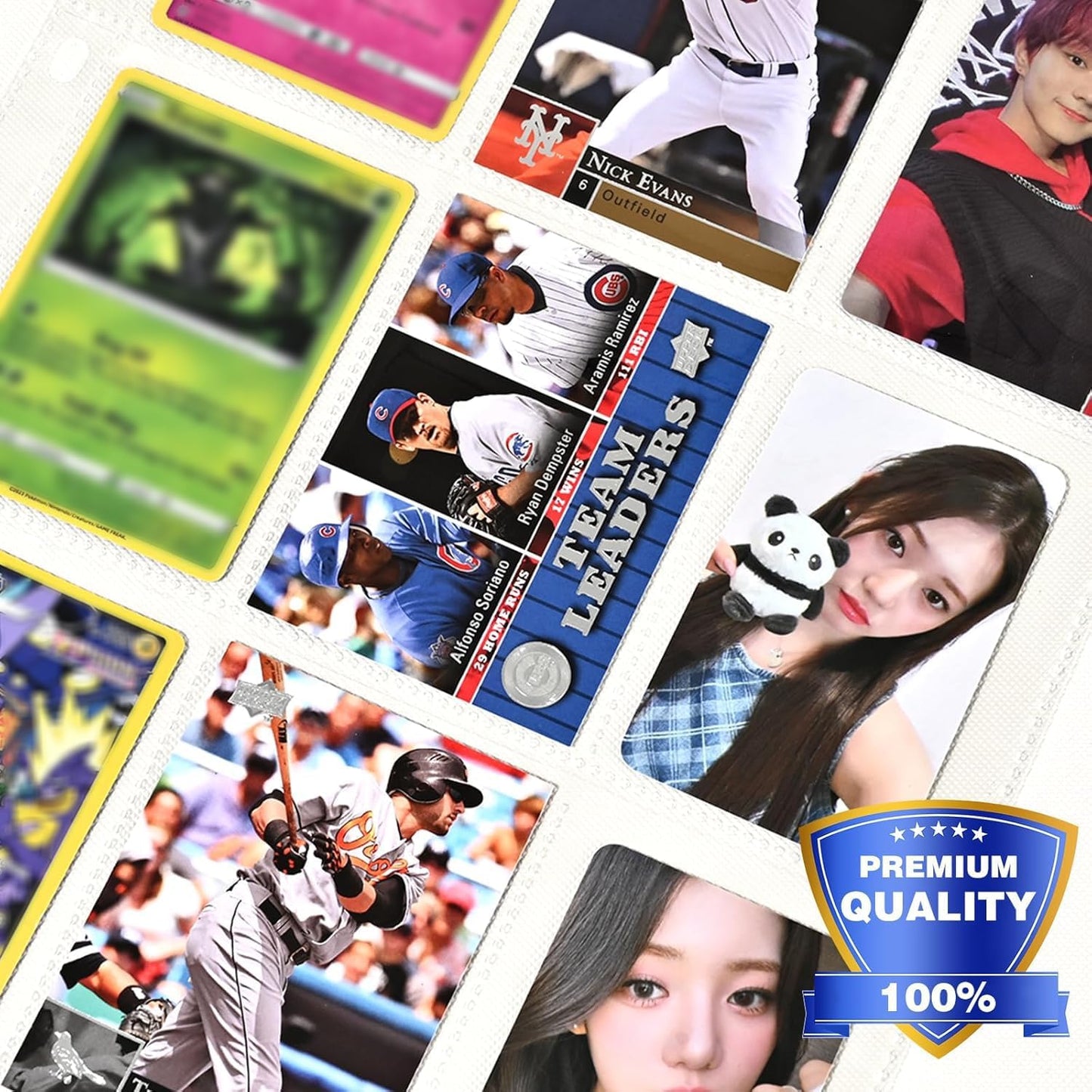 400 Pack 9 Pocket Double Side Card Sleeves Binder Sheets, Holds 7200 Cards, Trading Card Binder Sleeves for 3 Ring Binder, Card Sleeve Pages for Baseball, Football, Business, TCG, Kpop Cards