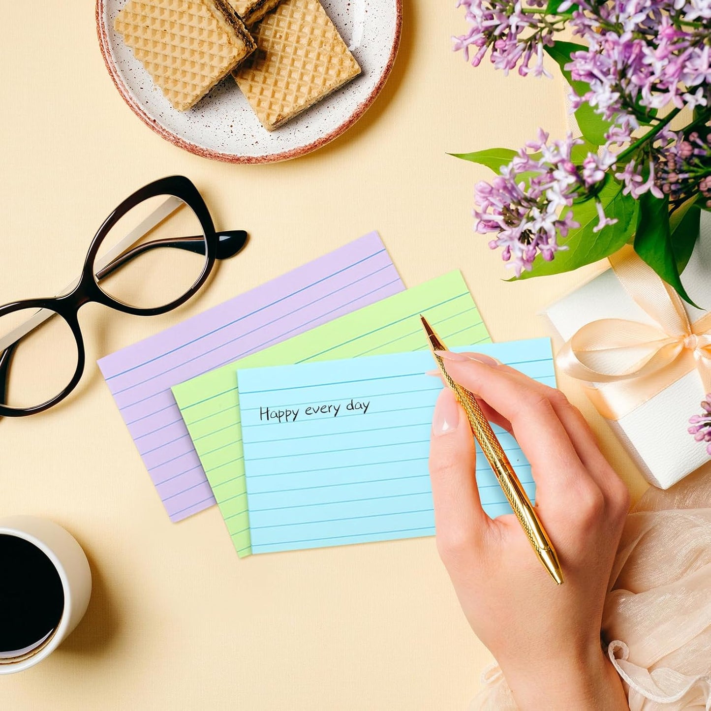 Fainne 2100 Pcs Colored Index Cards Bulk Neon Ruled Note Cards with Lines for Studying Rainbow Pad Index Notecards for Studying School Supply College Office(4 x 6 Inch,Light Color)