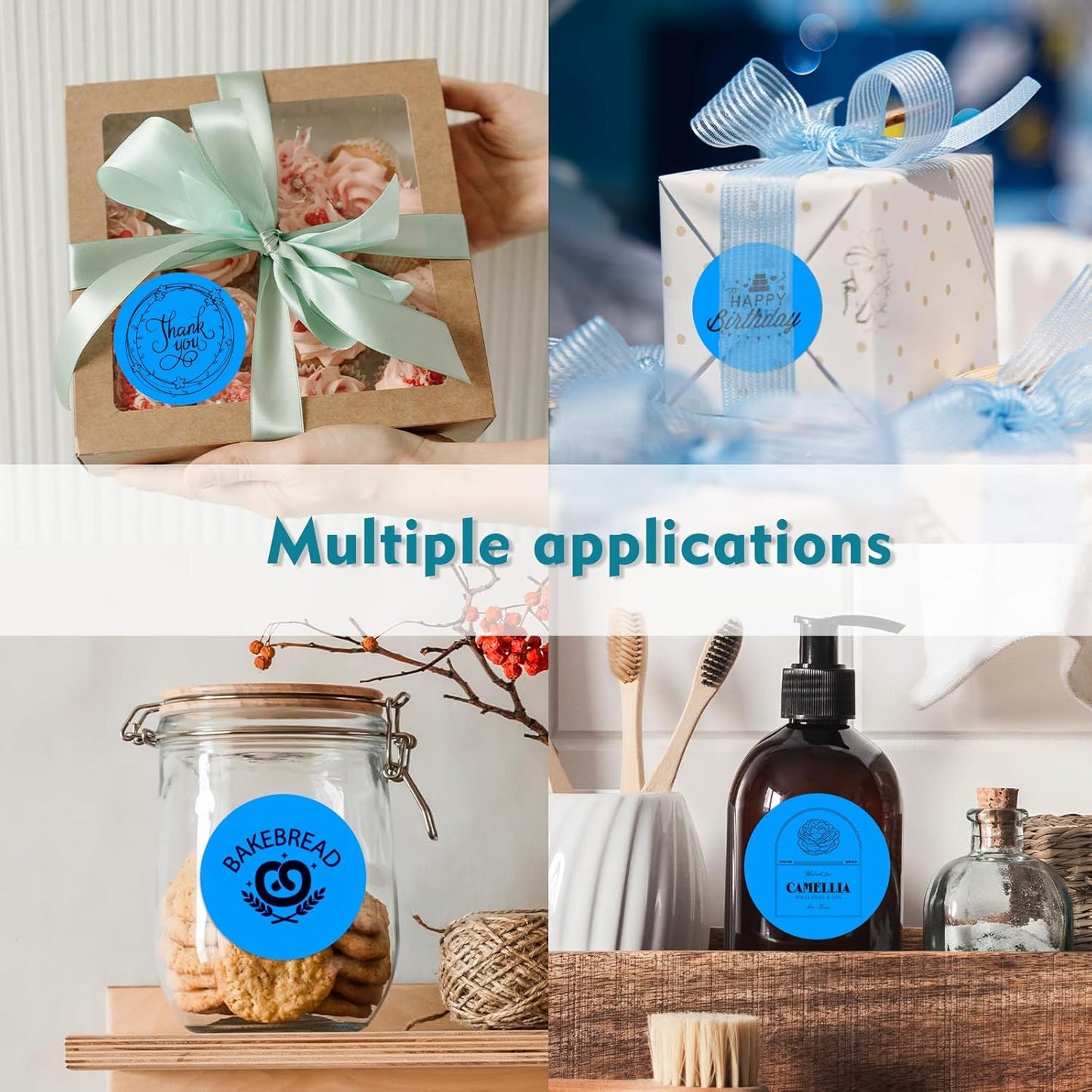 3 X 3 Inch Color Coding Dot Labels Circle Thermal Printable Waterproof 500 Pcs Round Stickers Adhesive Writable for Office, Home, Garage, DIY Sticker, Barcodes, Name Tag, Fluorescent Blue