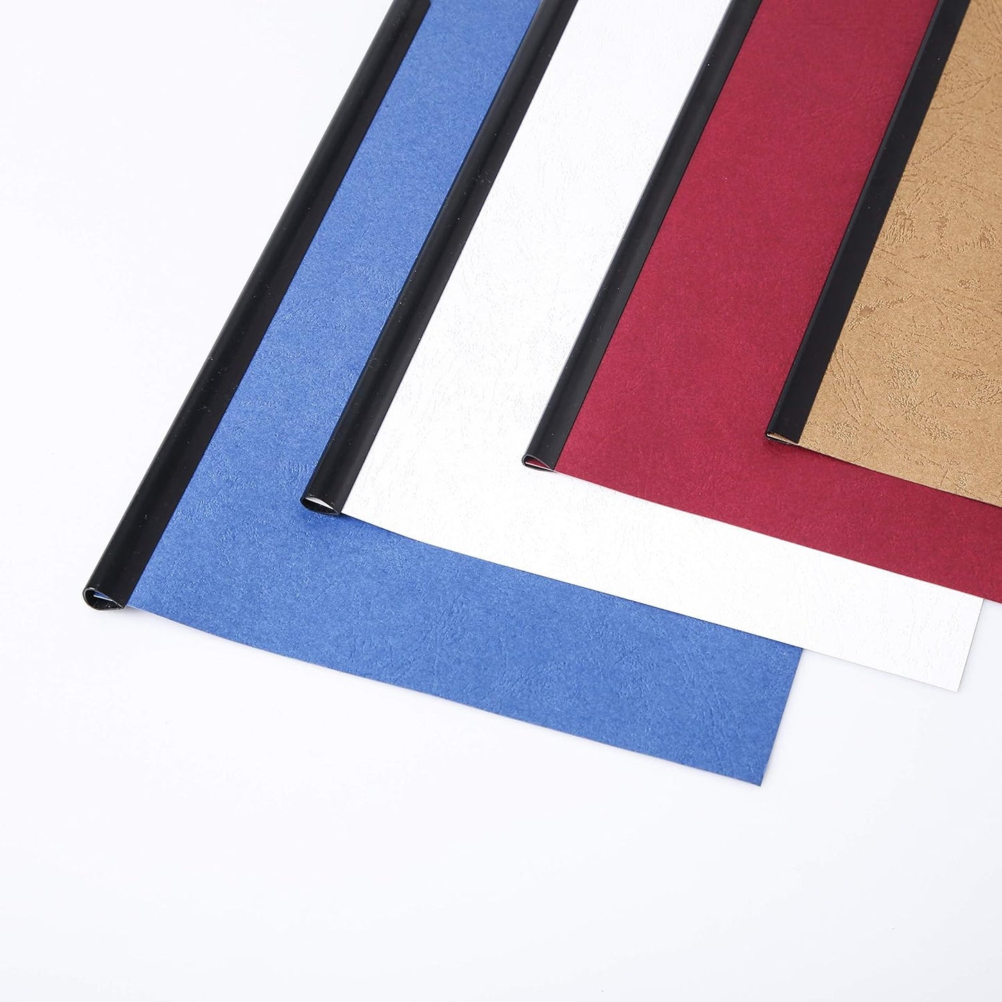 BNC Slide and Grip Binding Bars, 1/8 inches, Black Color, Letter Size Pack of 100, 15 to 20 Sheet Capacity, Round Corner (1/8 Inches, Black)