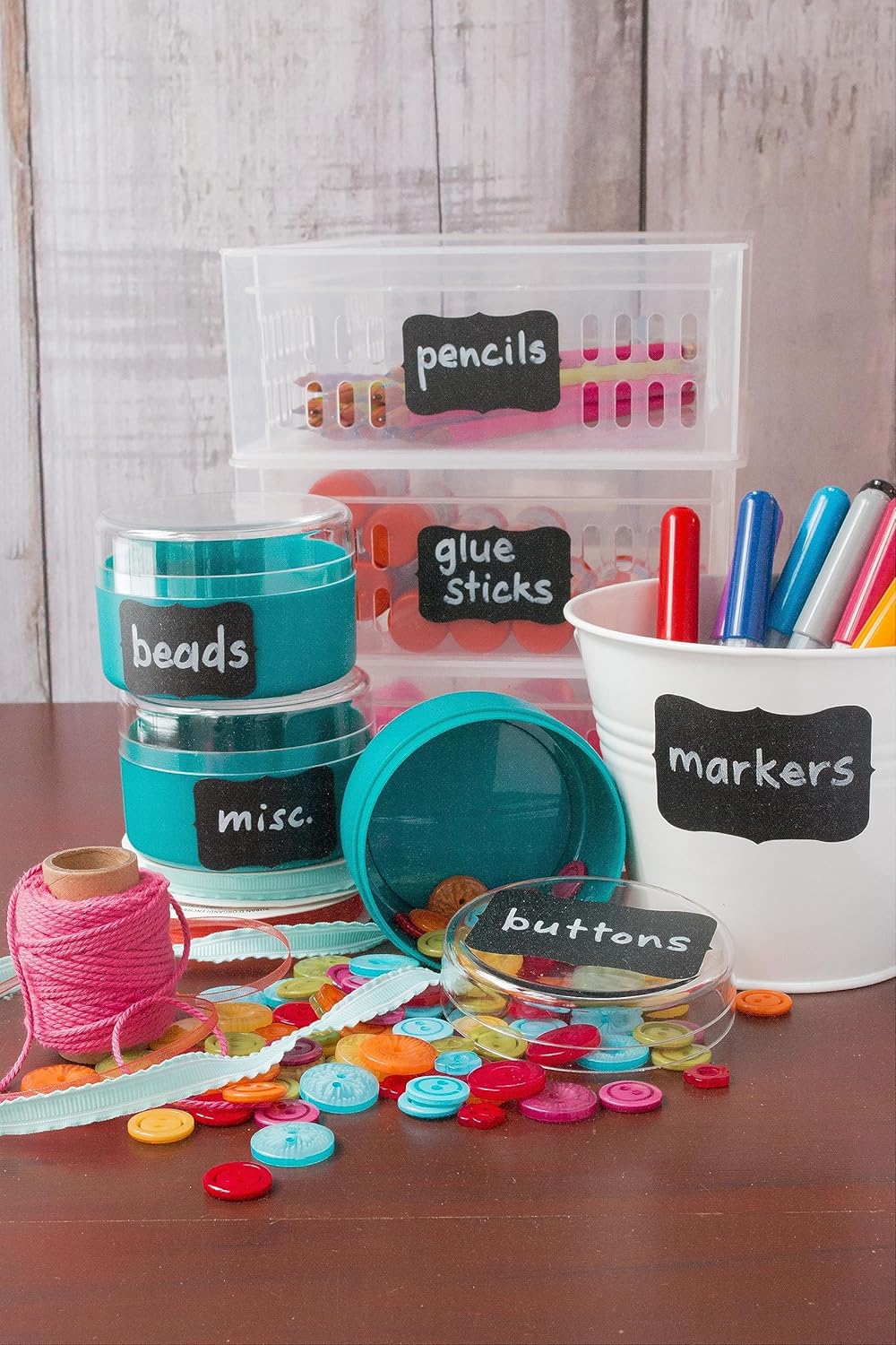 Chalkboard Labels - Chalk Labels by Cestari Kitchen - Set of 52 Assorted Premium Reusable Decorative Blackboard Stickers for Stylish Organization, Wedding Decorations, and Craft Projects