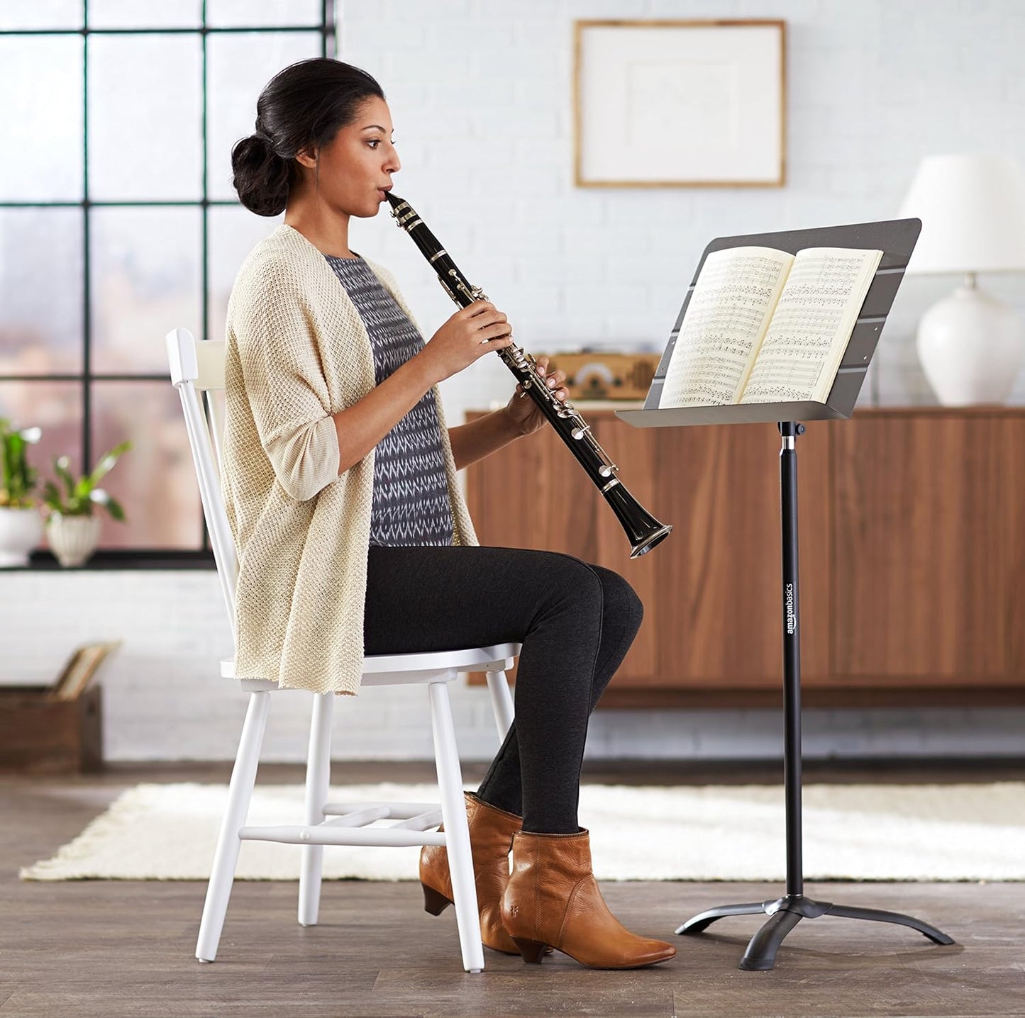 Amazon Basics Portable Sheet Music Stand - Black