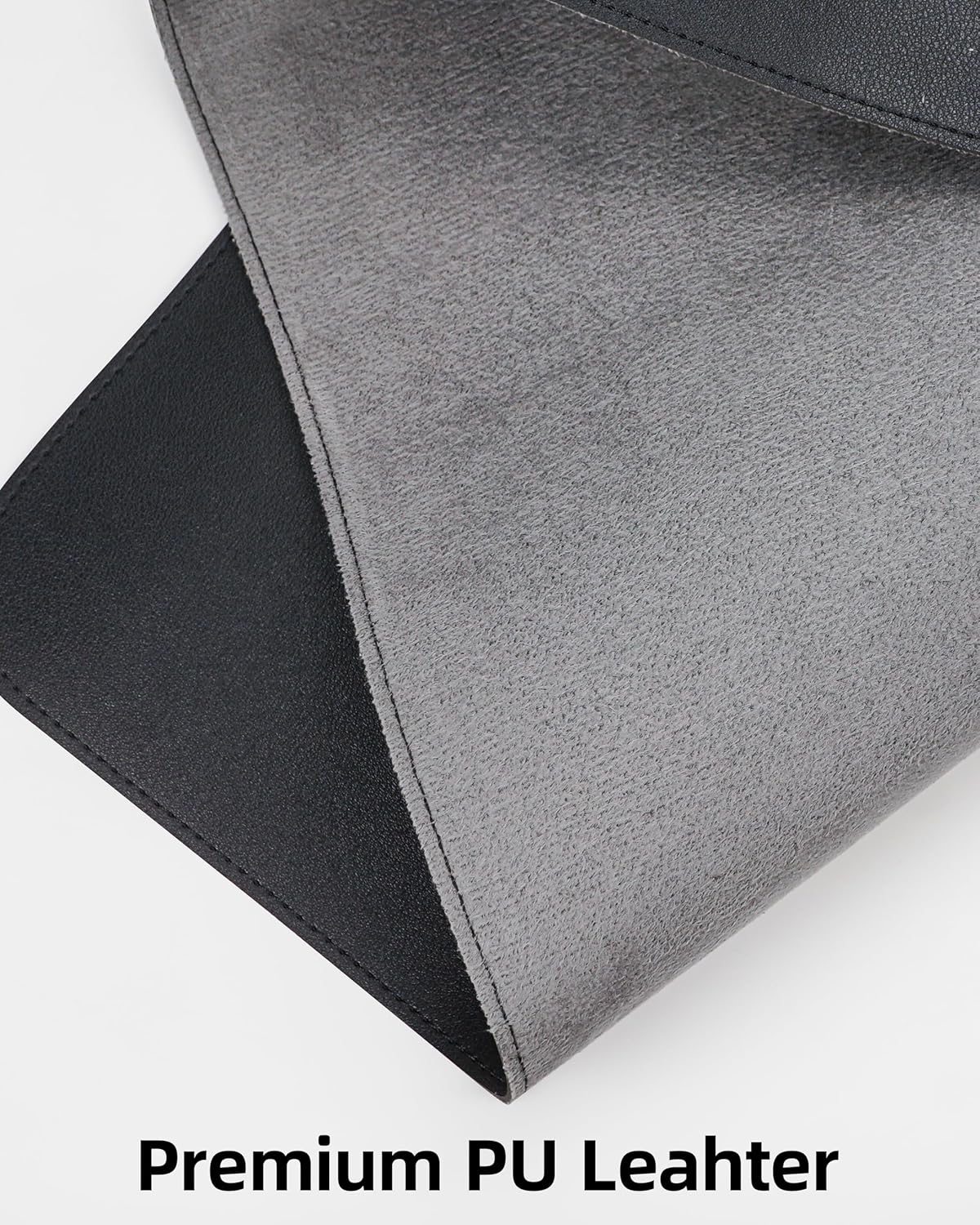 Extra Large Desk Pad Mat - Waterproof Mouse Pad & Desk Protector, Non-Slip XXL PU Leather Gaming Mat for Keyboard/Mouse, Stitched Edge with Ergonomic Support, 47.2"x23.6" (Black)