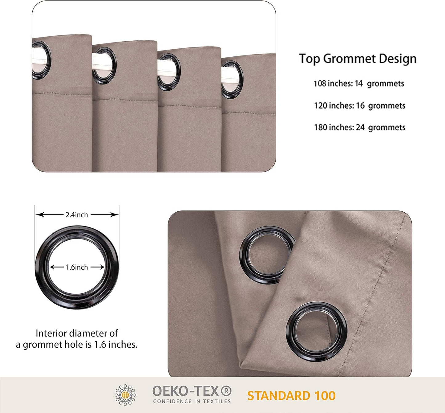 BONZER Room Divider Curtain Total Privacy Wall Noise Reducing Extra Wide Blackout Curtains for Patio Sliding Glass Door, 96L x 120W Inch (8L x 10W ft), 1 Panel, Khaki