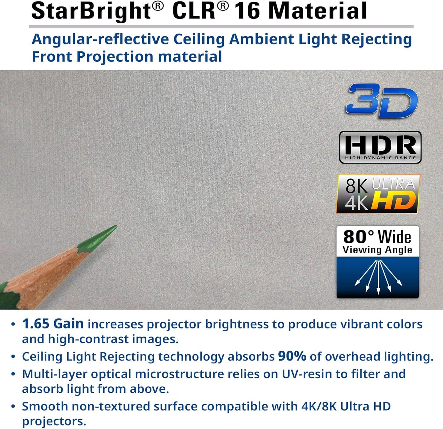 Elite Screens 122" Portable Projector Screen with Stand, Folding Frame, ALR/CLR Ceiling Light Rejecting, Indoor Use, LPS123H-SBCLR16