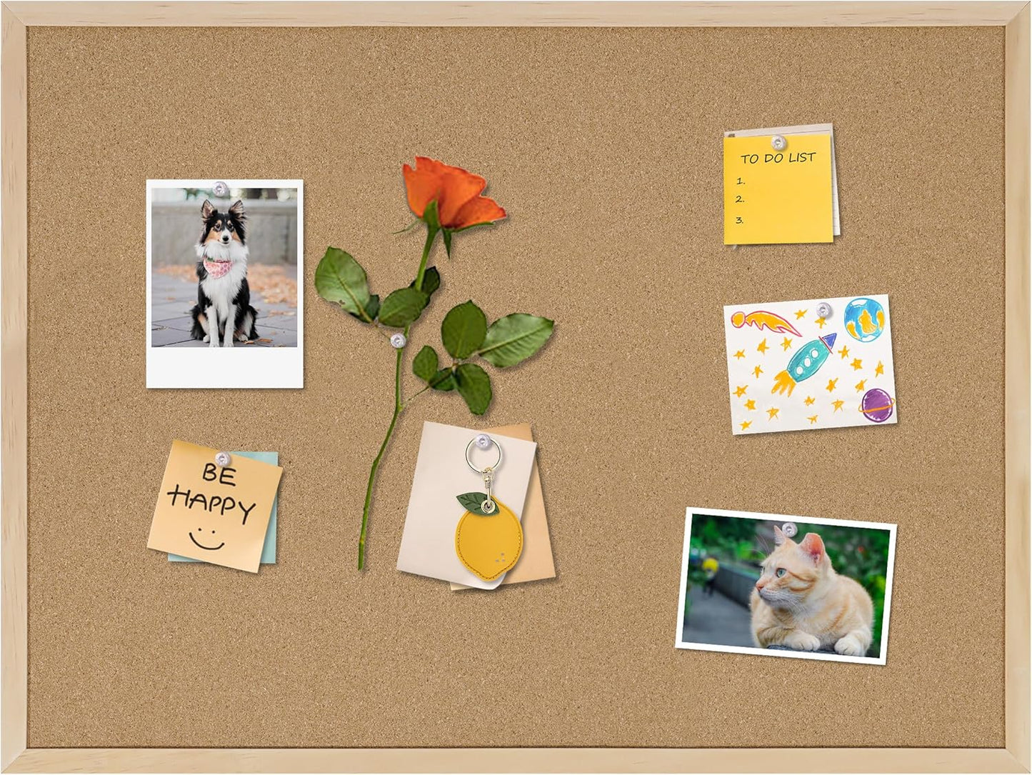 Cork Board Bulletin Board,24x18 Cork Board for Office with Pin Oak Wood Boards,Message Board or Vision Board Decoration.