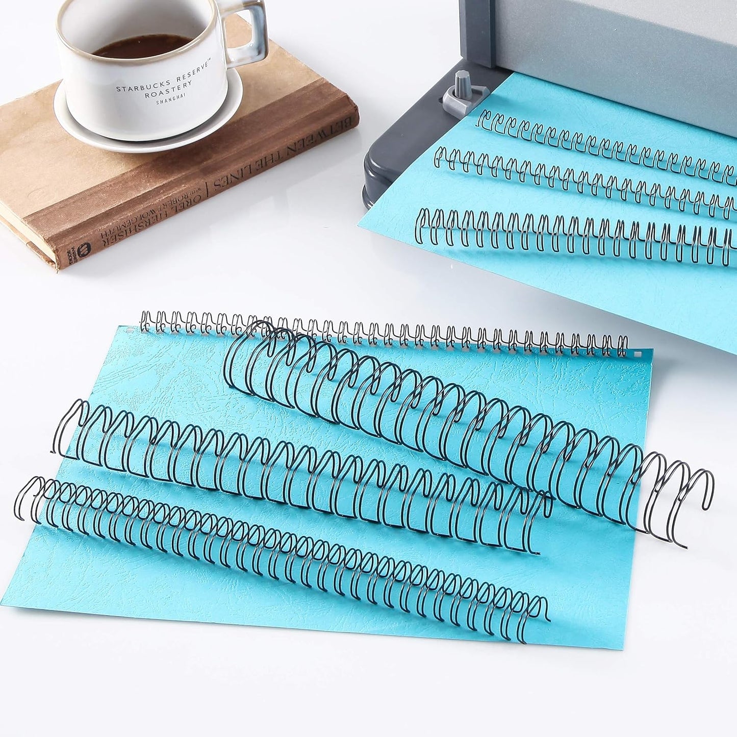 BNC Double Loop Wire Binding Rings Letter Size 3:1 Loops 32 Holes Black Color Pack of 100 (5/16 Inches)