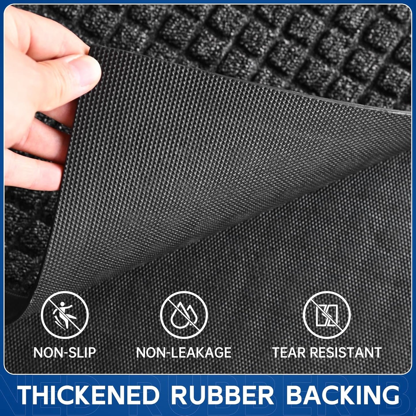 Durable Front Door Mat, 60" x 36" Heavy Duty Indoor Outdoor Doormat for Entryway, Non-Slip Rubber Backing, Stain and Fade Resistant Commercial Floor Mat for Home Office Entry