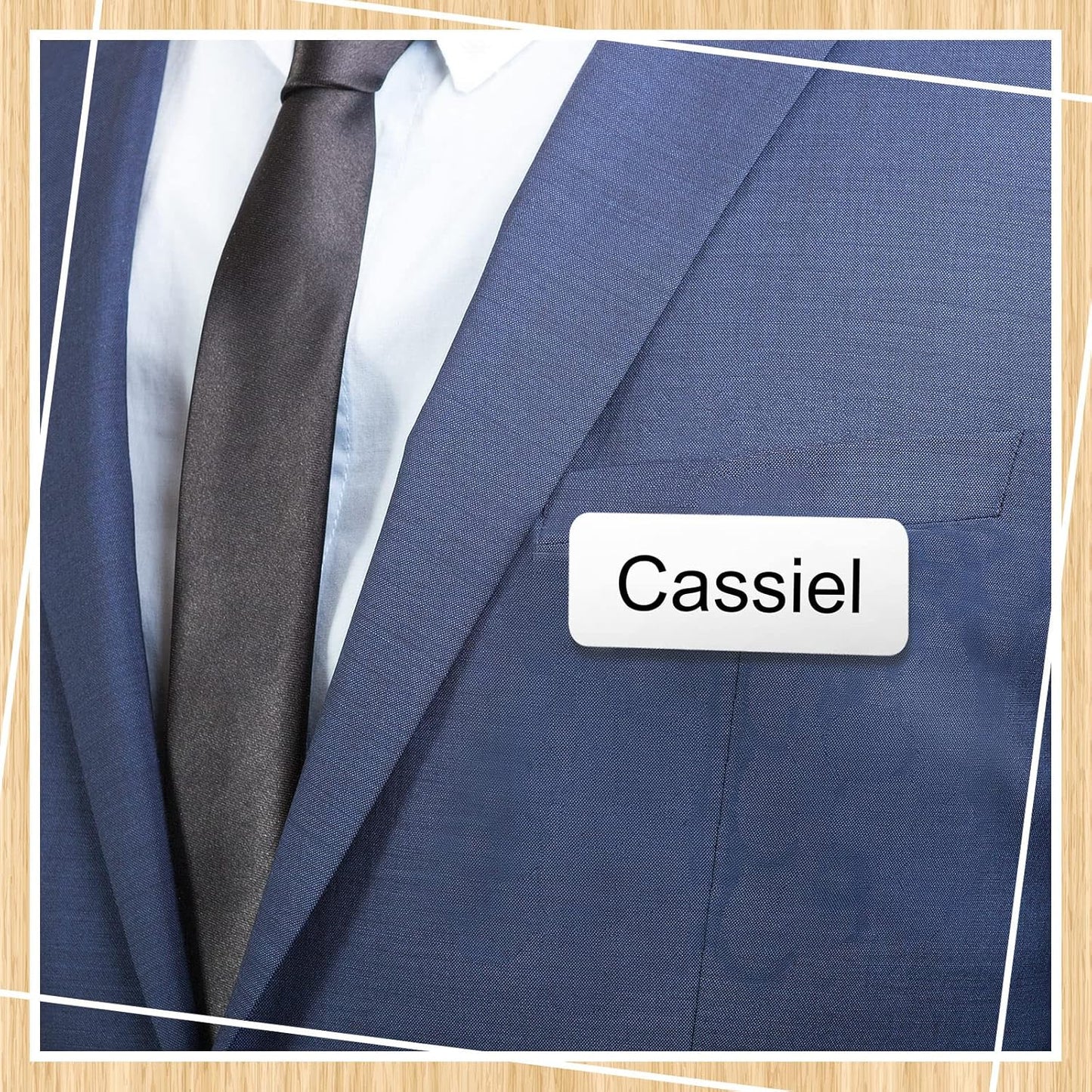 Breling 100 Pieces Name Tags with Pins 1 x 3 Inches Blank Name Tags Reusable ID Badge Holders with Clip for Office Workers Students Employee Custom(White)