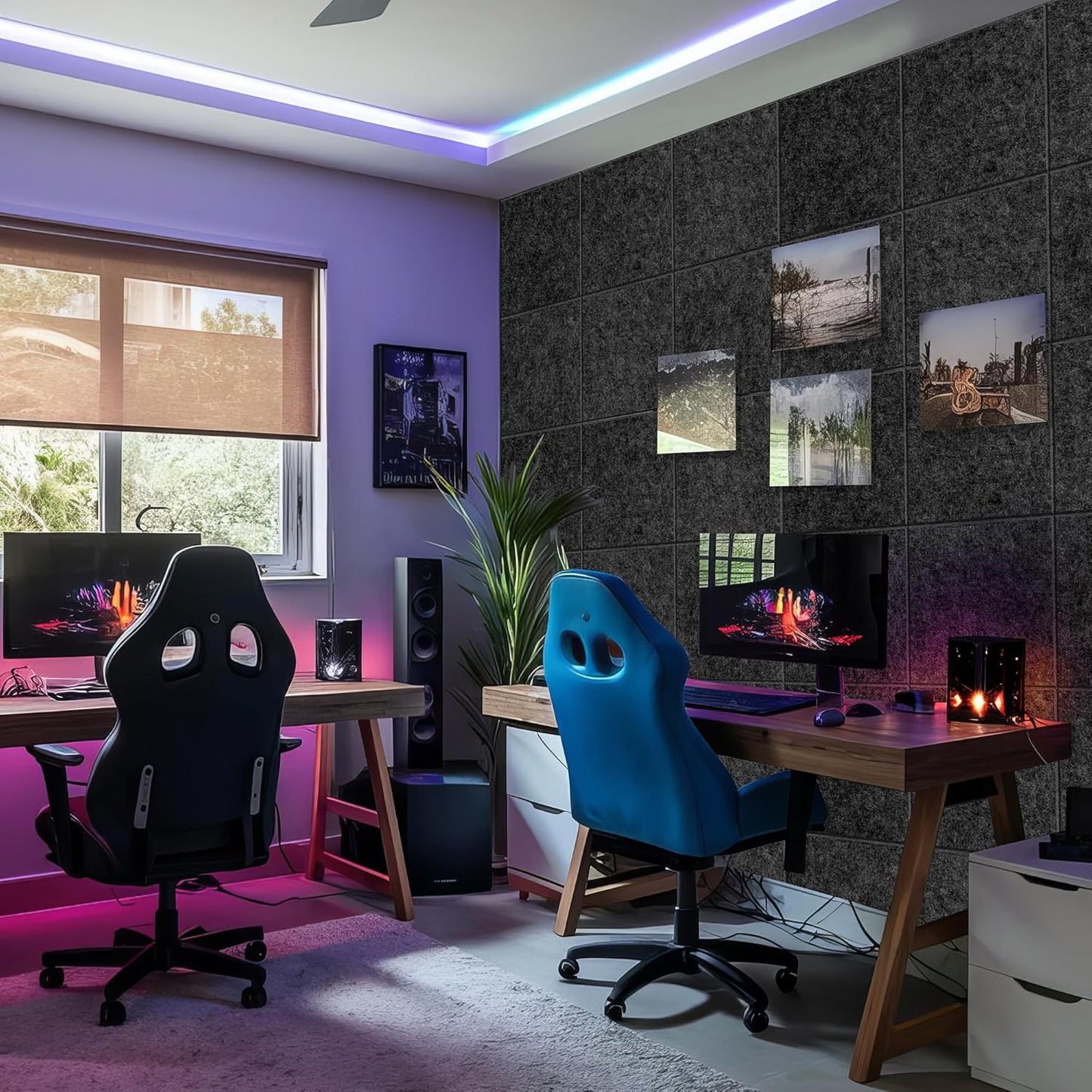 AKTOP Cork Board Bulletin Board 24"x36", 6 Pack Removable Felt Cork Board Tiles for Wall, Large Corkboard Notice Pin Board for Office, School & Home,24 Safe Adhesive Tabs, 20 Push Pins, Dark Grey