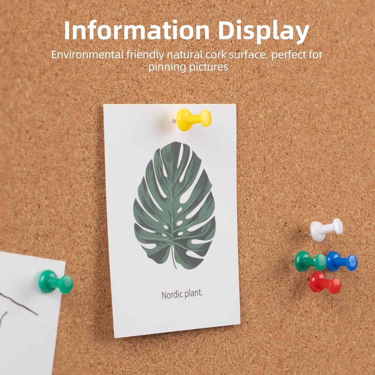 Board2by Extra Large Cork Bulletin Board 60" X 36", Black Wood Framed 5'x3' Corkboard for Wall, Wall Mounted Notice Pin Board with 18 Push Pins for School, Home & Office