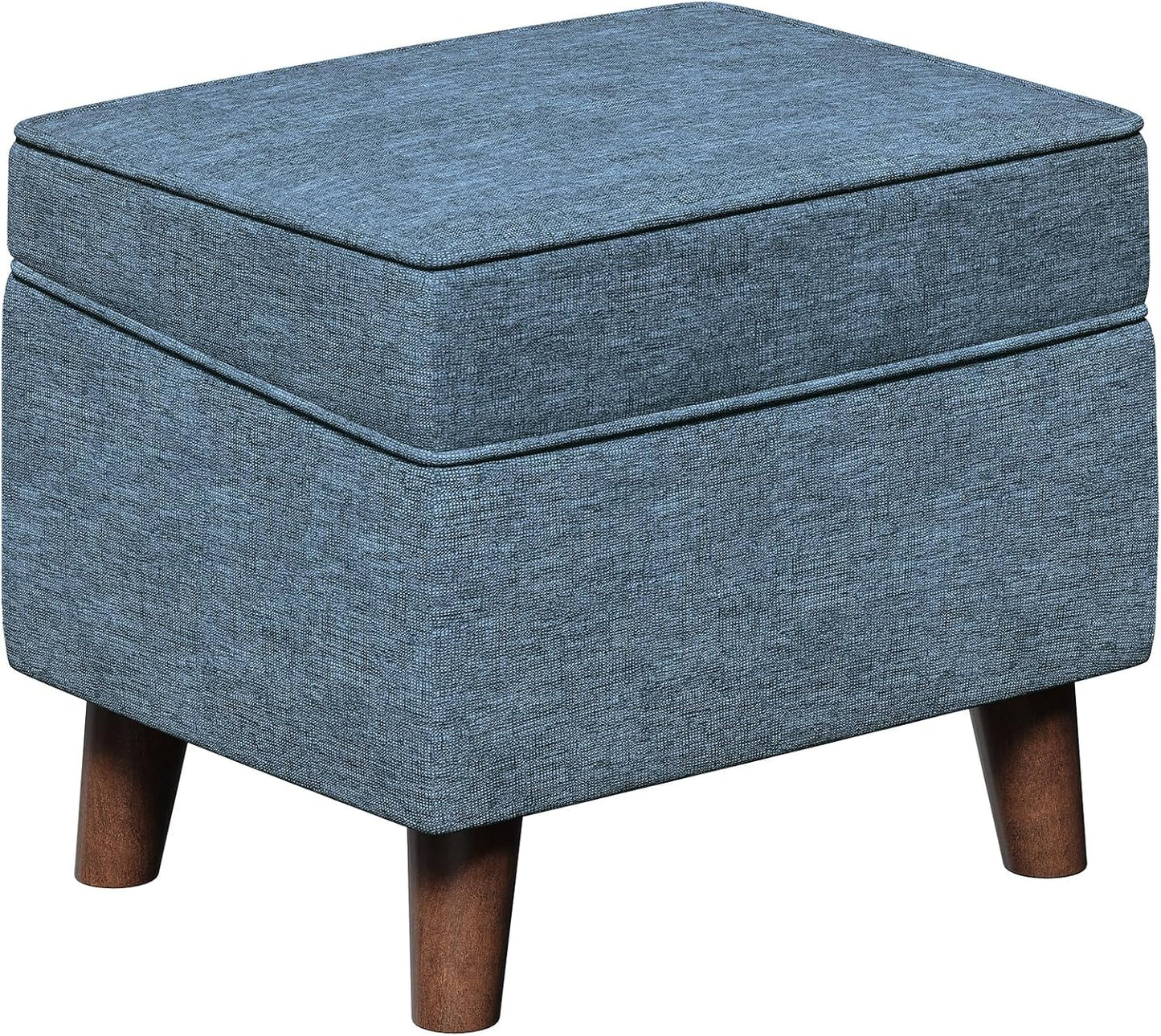 Foot Rest with Adjustable Cover, Storage Ottoman Dorm, Footstool and Sitting Stool, Ottoman Foot Stools for Living Room, Bedroom, Dorm, Blue