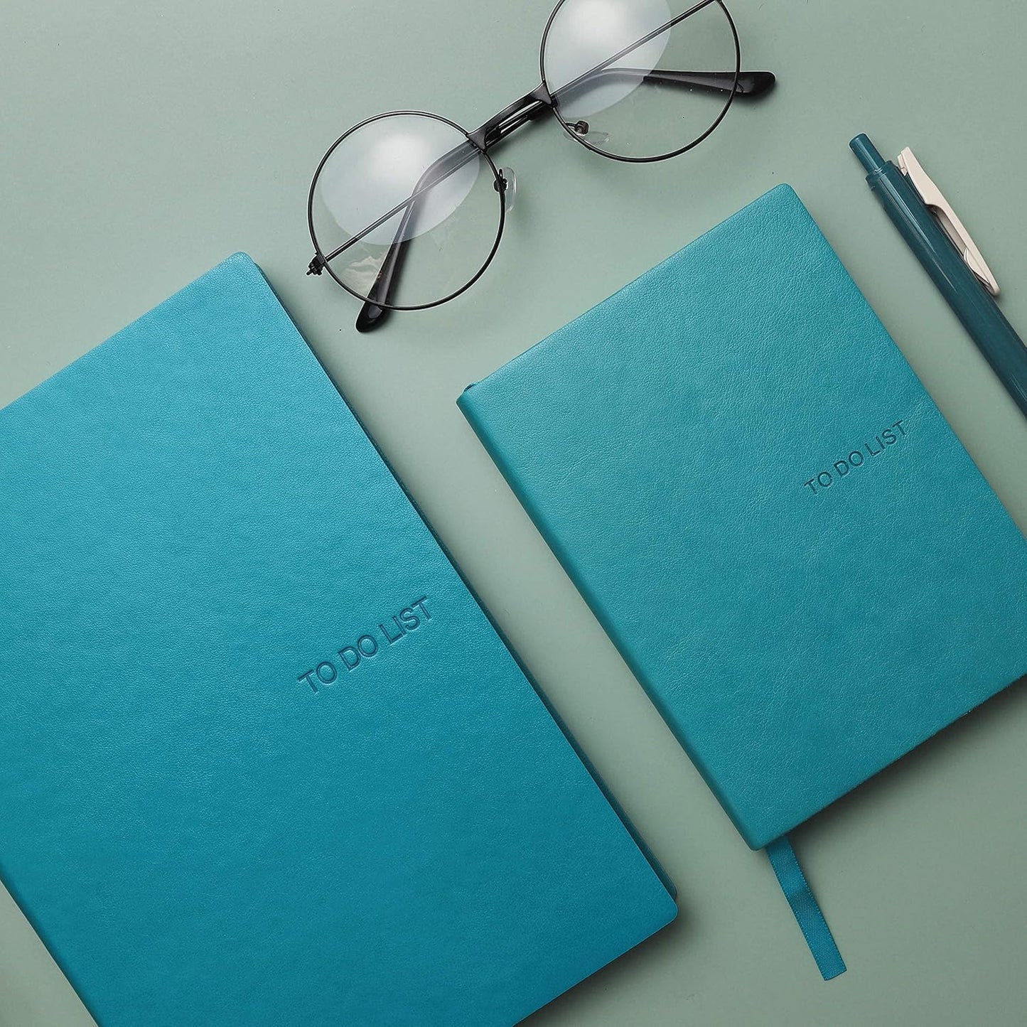 Daily to Do Checklist Notebook, Task Management, Organizer Planner, Hardcover, Ribbon Bookmark, 5.8 x 8.3”, A5 size, 110 Sheets (Blue)