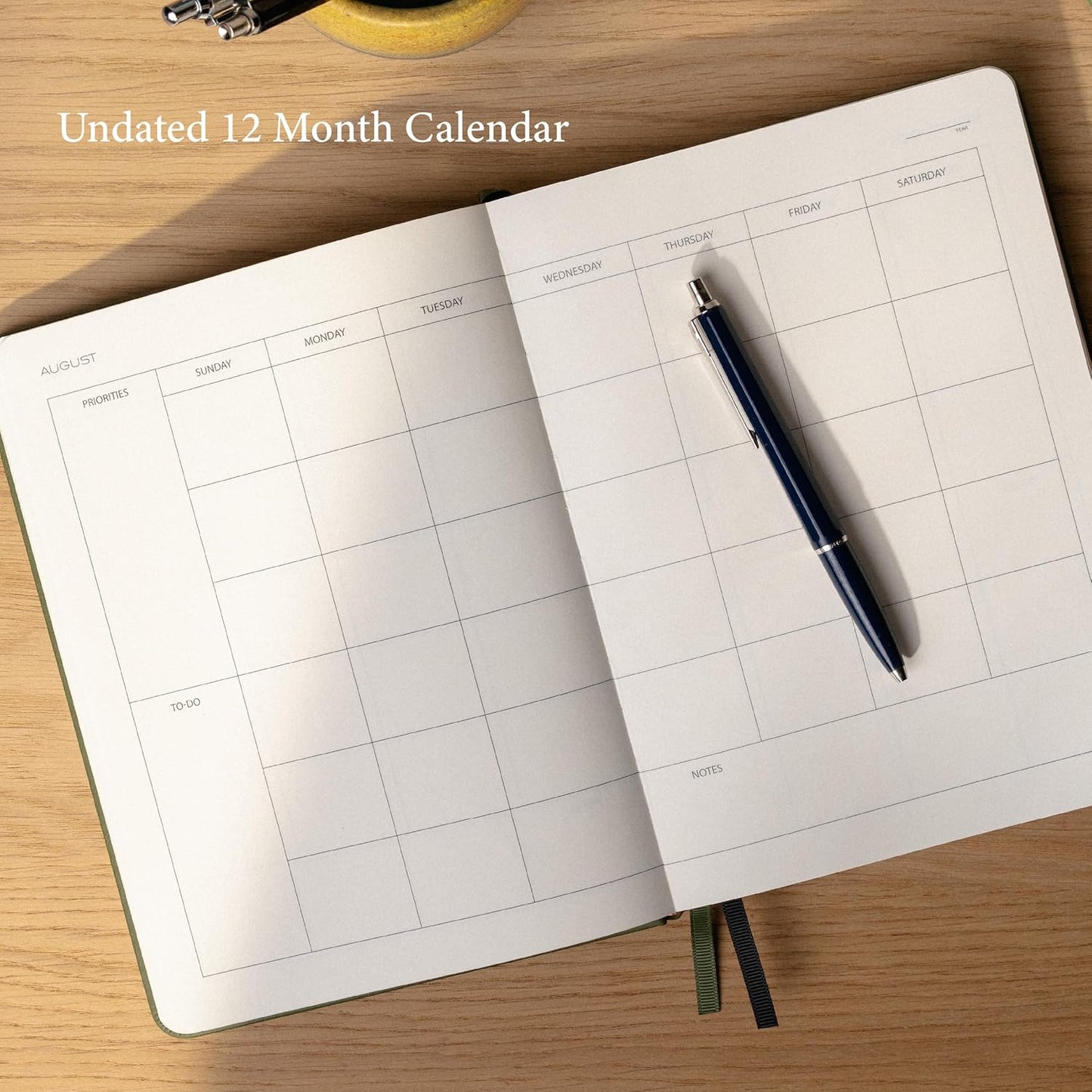 Anecdote 2026 Planner: 52 Week Daily Planner, Yearly, Monthly & Weekly Workflow for Planning Your Success – Vegan Leather Hardcover, Start Anytime & Achieve your Goals - Ocean Blue