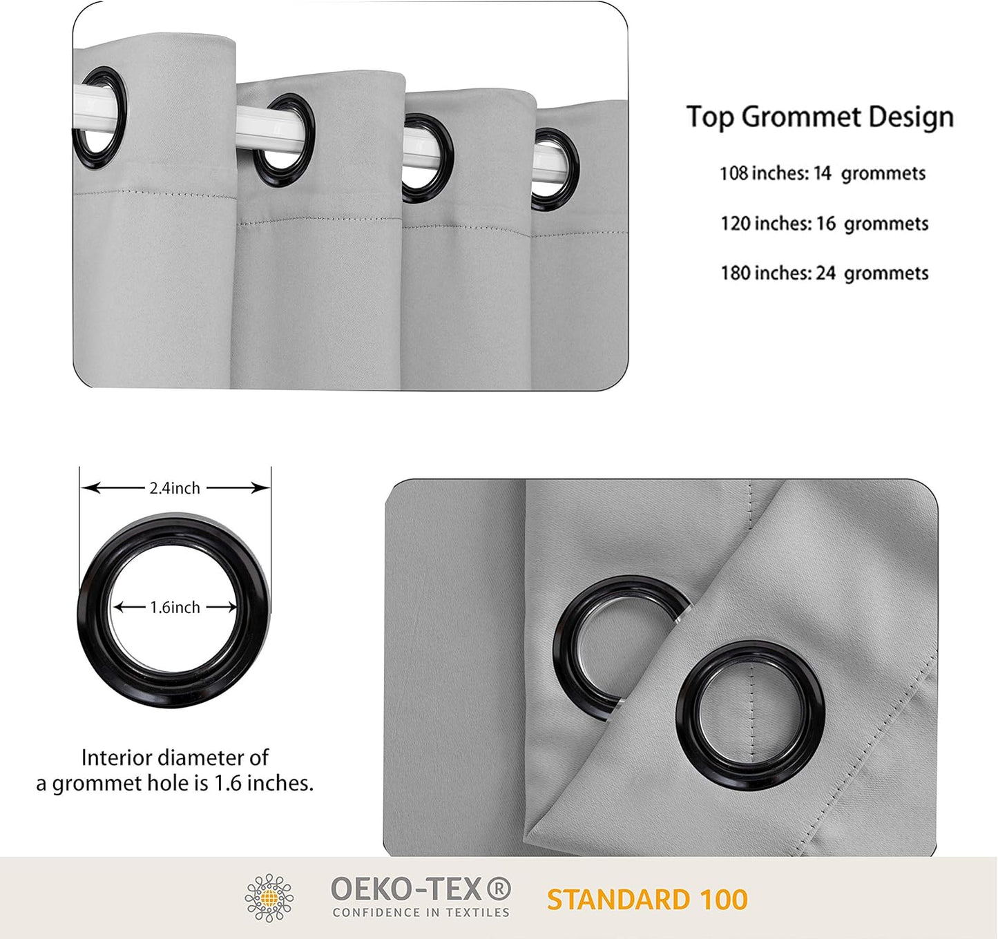 BONZER Room Divider Curtain Total Privacy Wall Extra Wide Grommet Room Darkening Curtains for Patio Sliding Glass Door, 108L x 150W Inch (9L x 12.5W ft), 1 Panel, Silver