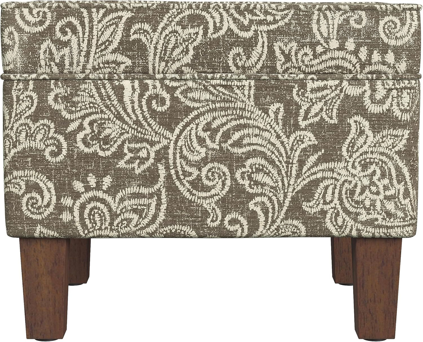 Home Decor | Dinah Collection Modern Storage Ottoman | Ottoman with Storage for Living Room & Bedroom(Brown Jacobean Print)
