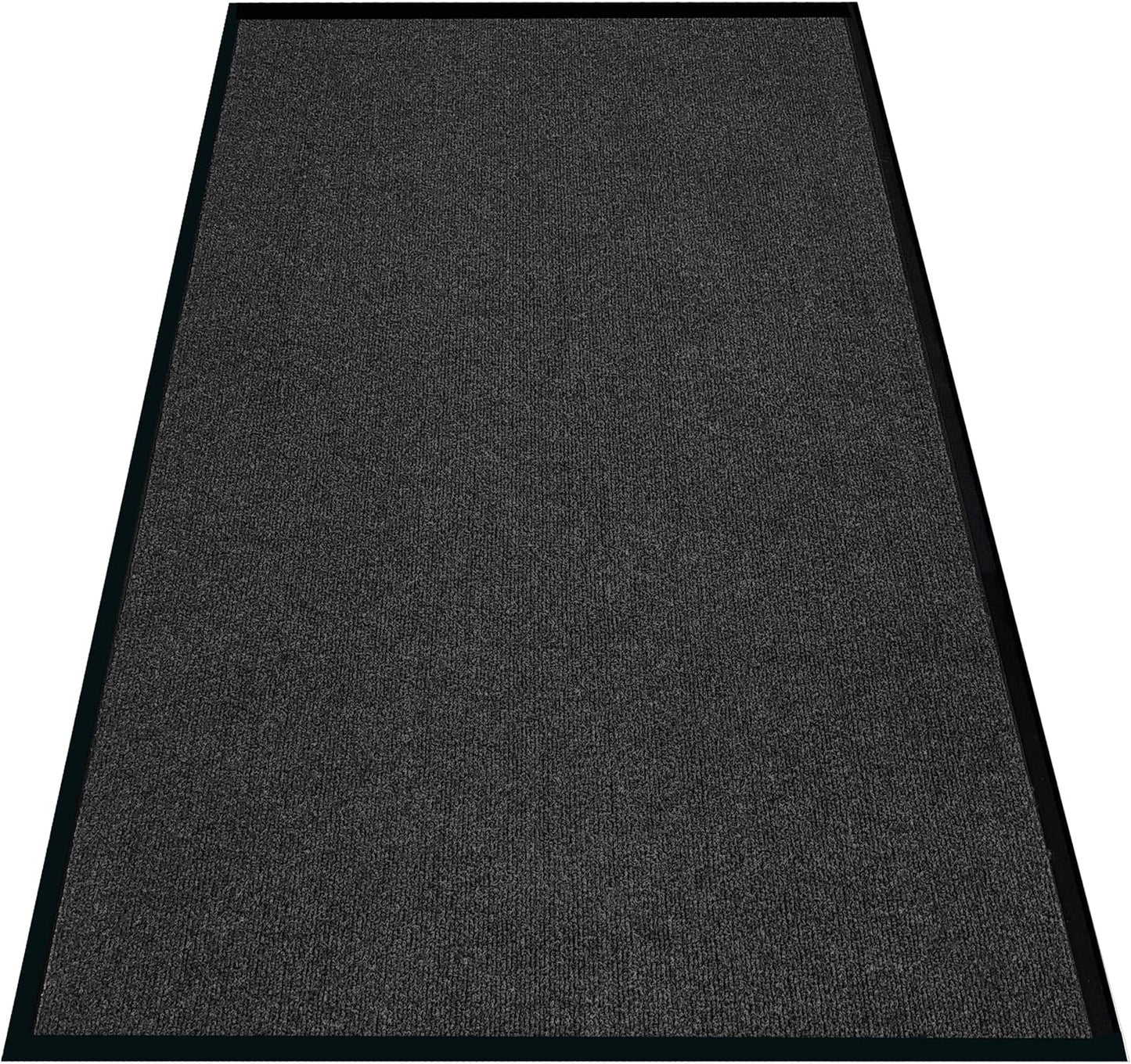 Front Door Mat, 3' x 6' Commercial Floor Mat, Heavy Duty Welcome Mat, Rubber Backing Non Slip Doormat for Entryway (Black, 3x6FT)