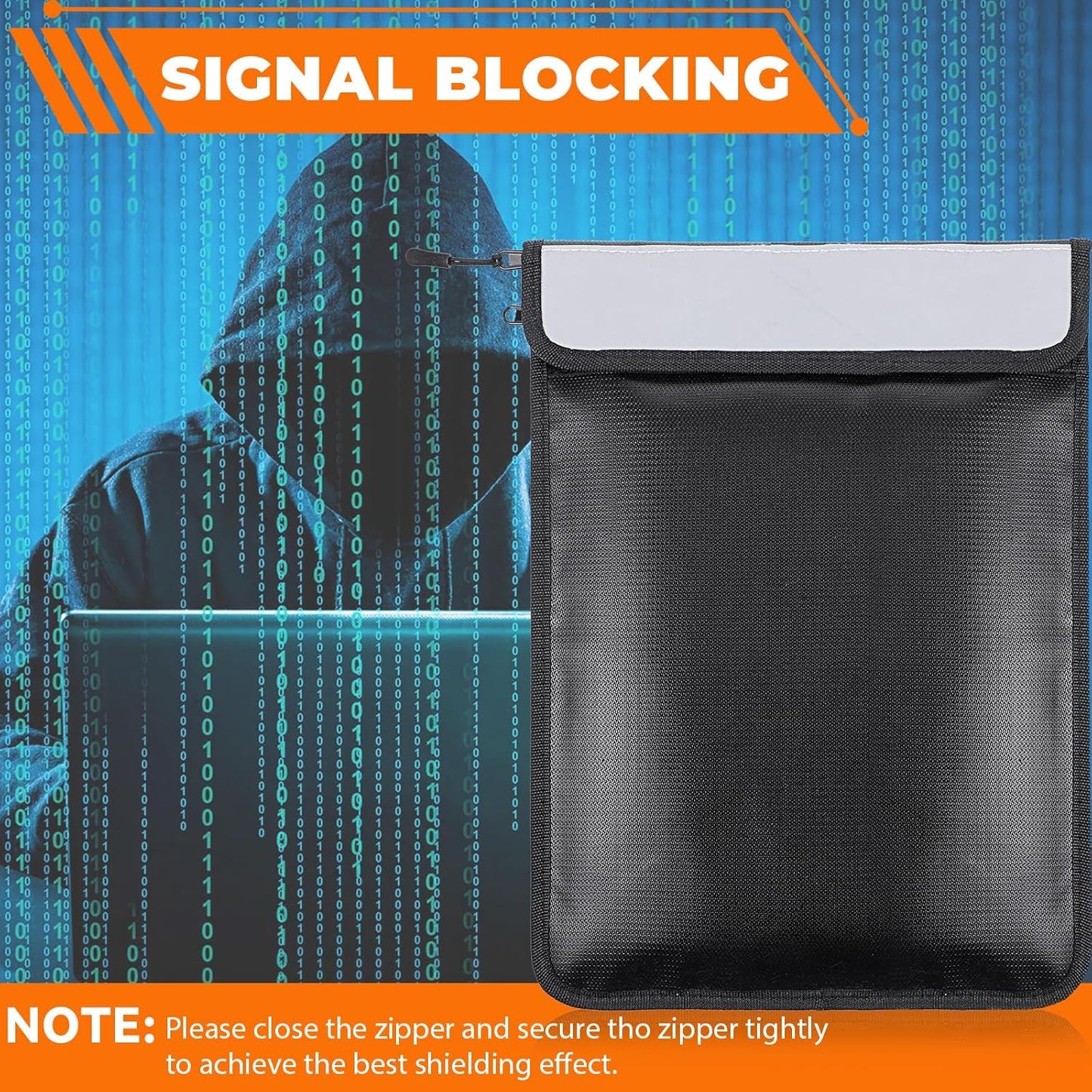 1 Pcs 5200°F Upgraded Fireproof Document Bag, Fire and Water Resistant Bag with Zipper for Documents, 15 x 11 Inch Waterproof Fireproof Money Bag for Important Document Storage Organizer(Black)