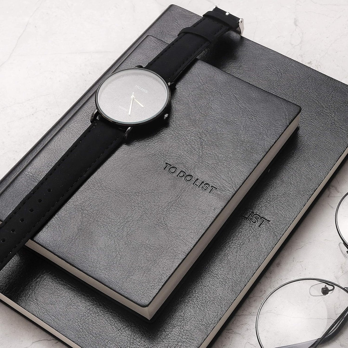 Daily to Do Checklist Notebook, Task Management, Organizer Planner, Hardcover, Ribbon Bookmark, 4.1 x 5.8”, A6 size,110 Sheets (Black)